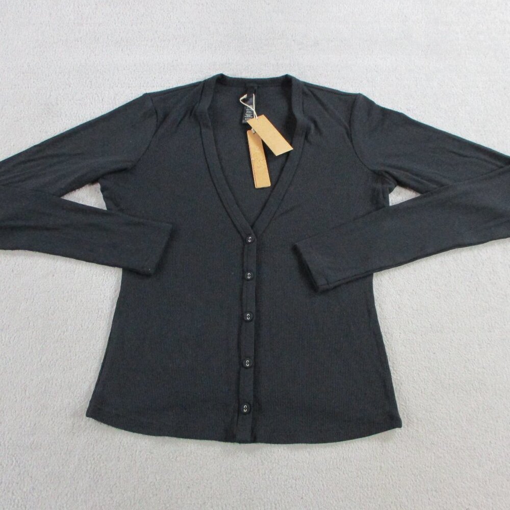 SKIMS Soft Lounge Cardigan Womens Small Onyx Black Button Front Long Sleeve NEW - Picture 2 of 9